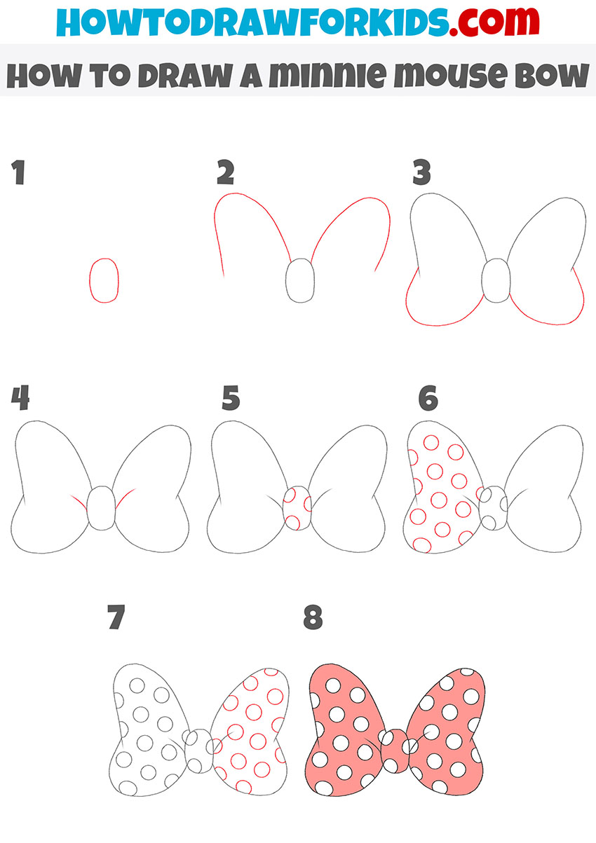 How to Draw a Minnie Mouse Bow Easy Drawing Tutorial For Kids