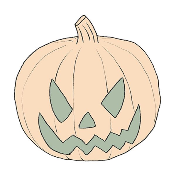 Halloween Pumpkin Outline Clipart Hd PNG, Halloween Pumpkin Drawing Vintage  Style, Halloween, Labu, Drawing PNG Image For Free Download