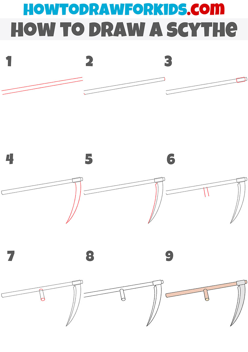 How to Draw a Scythe Easy Drawing Tutorial For Kids