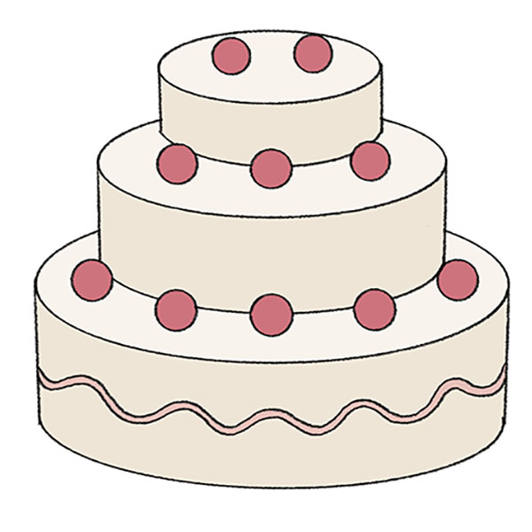 How To Draw Cake Cute Cartoon Birthday and piece of cake