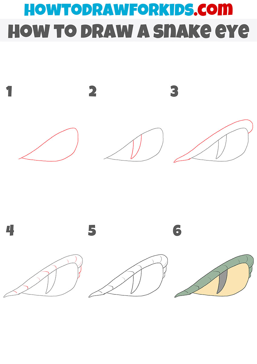 how to draw a snake eye step by step