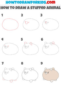 How to Draw a Stuffed Animal - Easy Drawing Tutorial For Kids