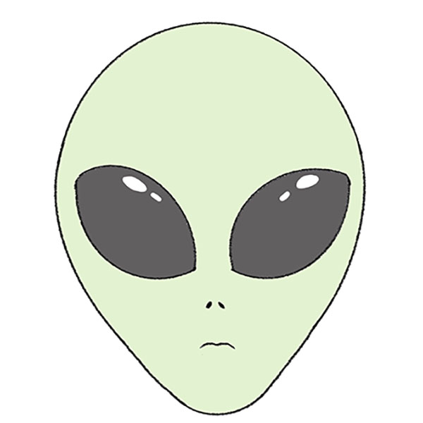 how to draw an alien head