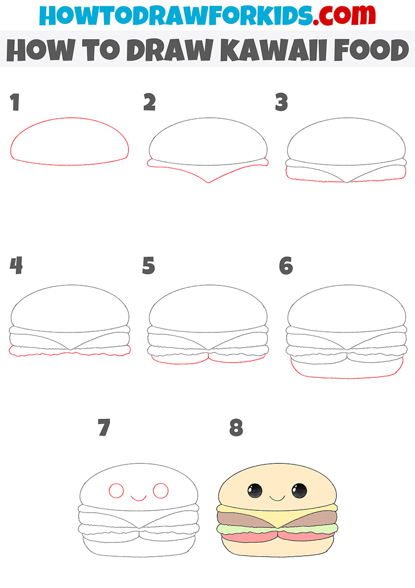Cute Kawaii food drawings. How to draw easy a cute food. - YouTube-anthinhphatland.vn