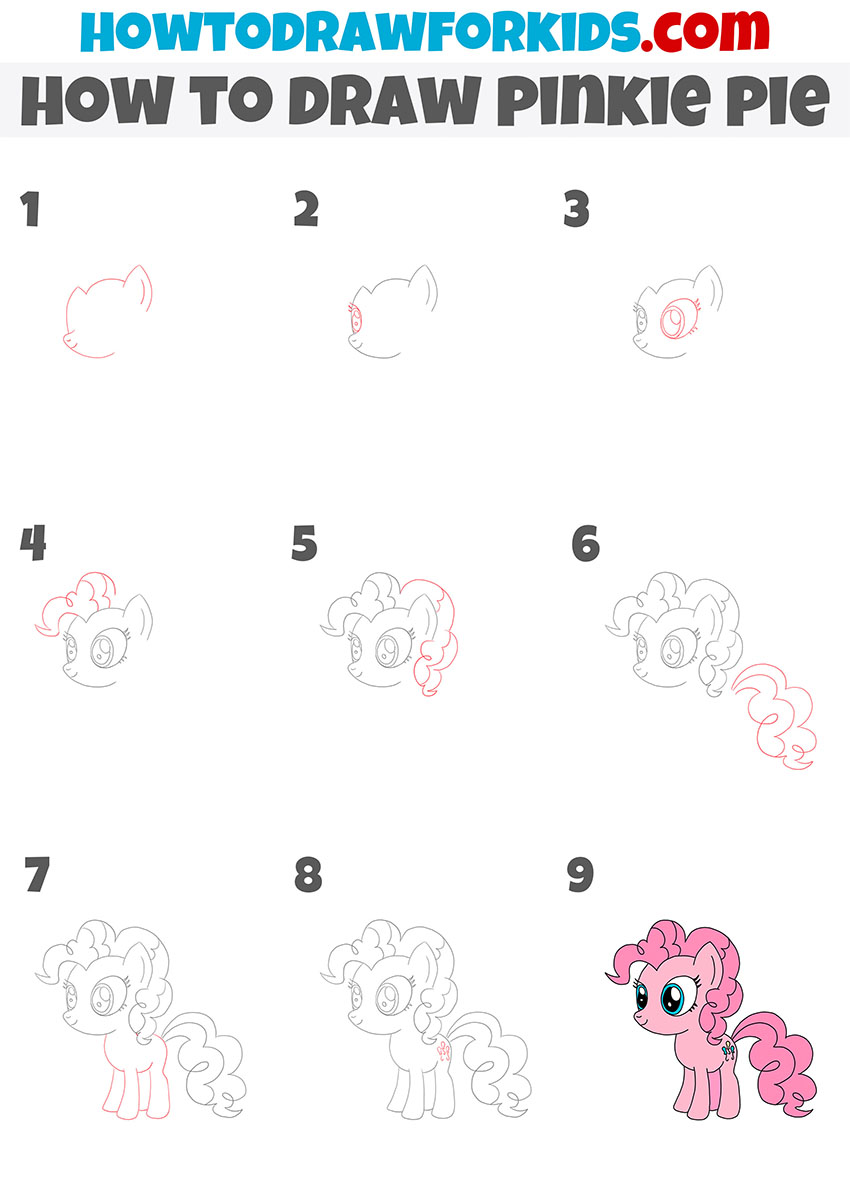 how to draw pinkie pie step by step