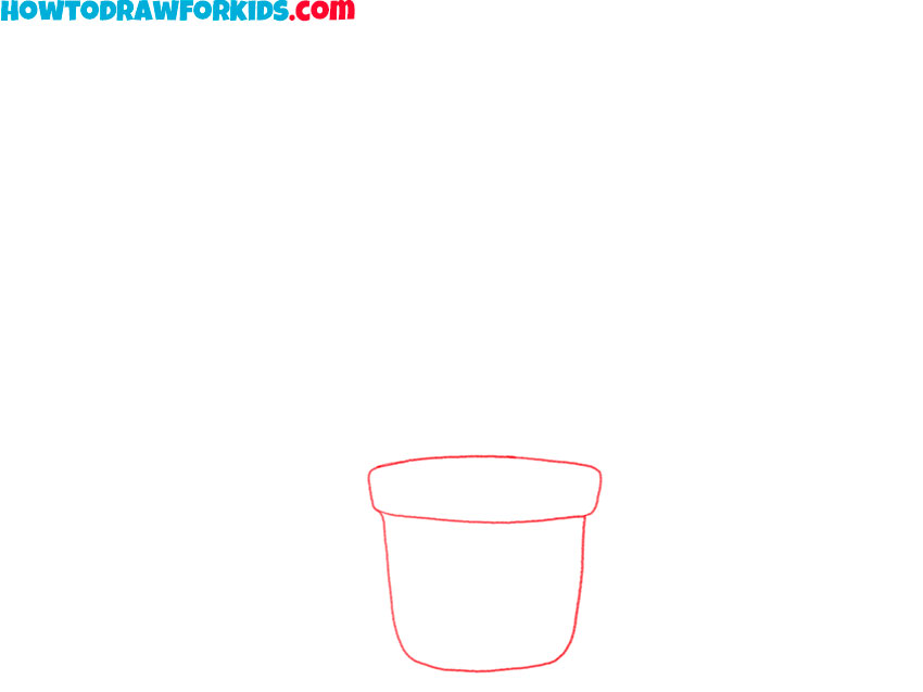 how to draw flowers in a pot easy