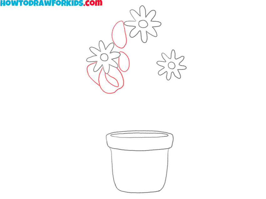 flowers in a pot drawing for kindergarten