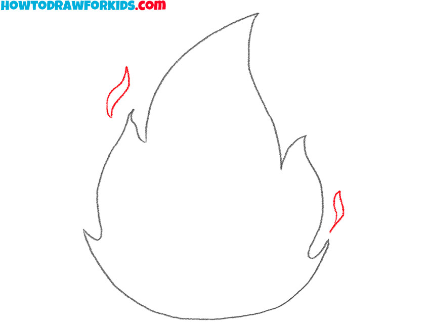 how to draw cartoon fire simple