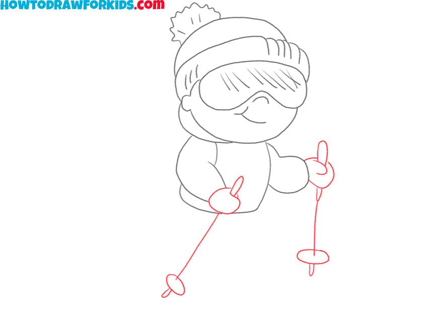 skiing drawing for kindergarten