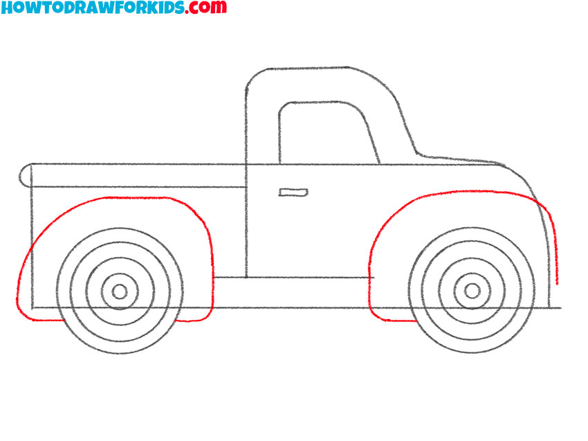 how to draw an old truck for kids