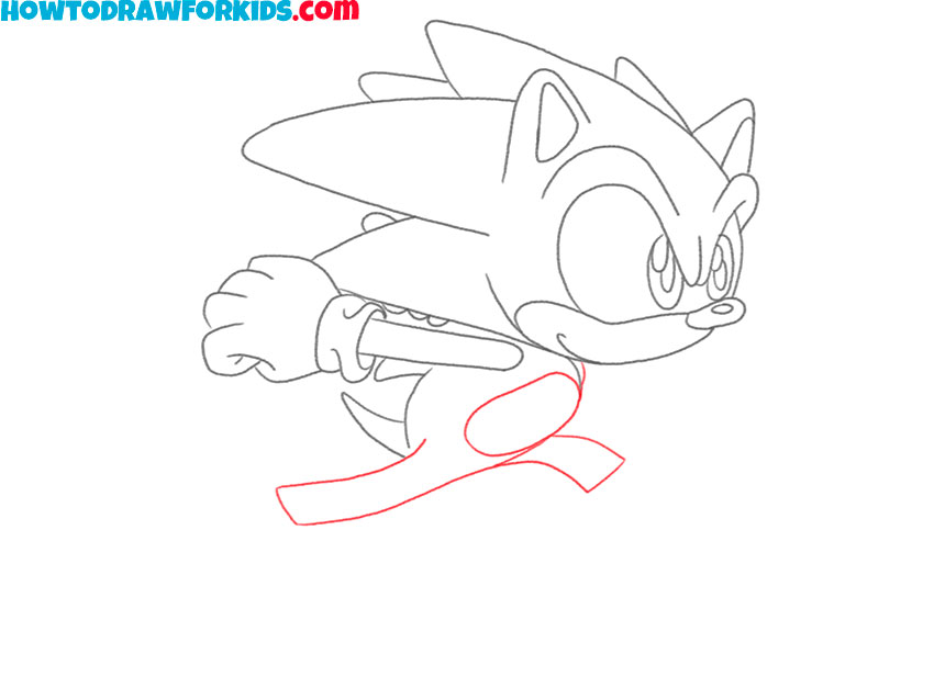sonic the hedgehog running drawing for kids