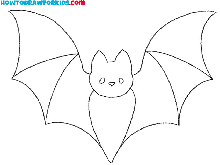 how to draw a bat easily