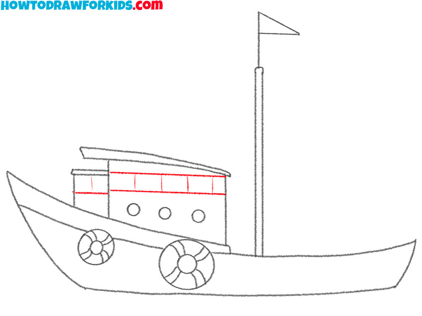 fishing boat drawing for kindergarten