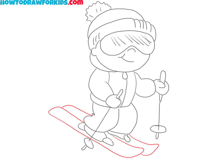 skiing drawing guide
