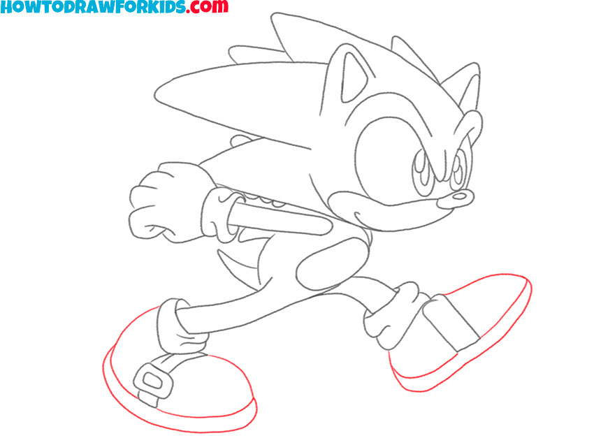 sonic the hedgehog running drawing for kindergarten