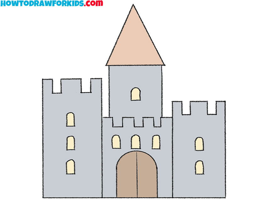  simple castle drawing lesson