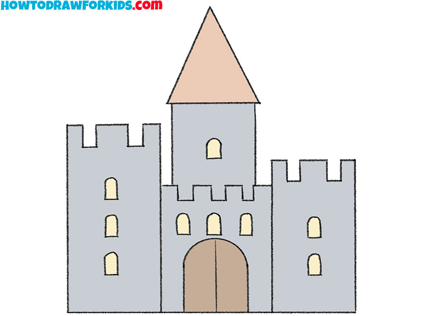 How to Draw a Simple Castle - Easy Drawing Tutorial For Kids