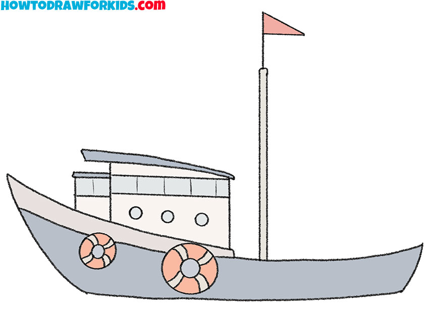 Boat Floating On Water - Drawing for Kids - PRB ARTS-saigonsouth.com.vn