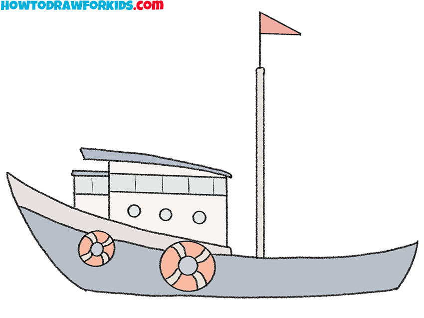 simple fishing boat drawing