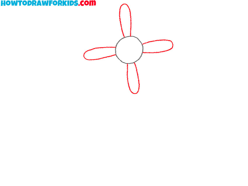 Draw the first four petals