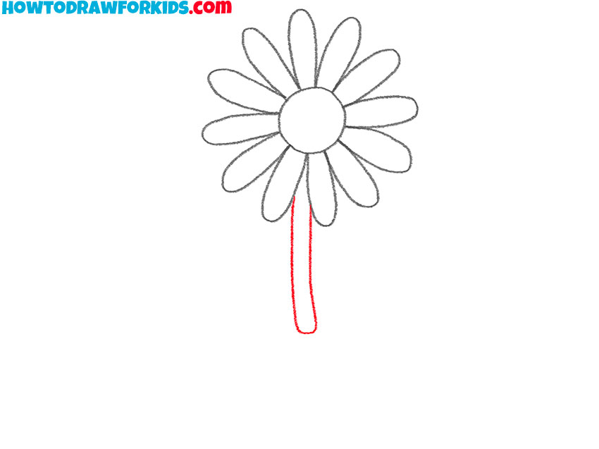 Draw the flower stem
