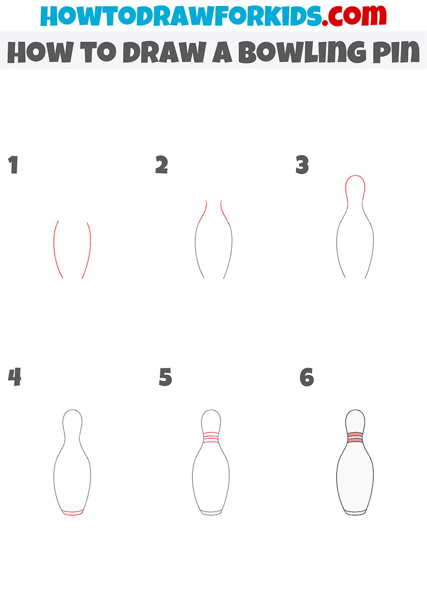 how to draw a bowling pin step by step