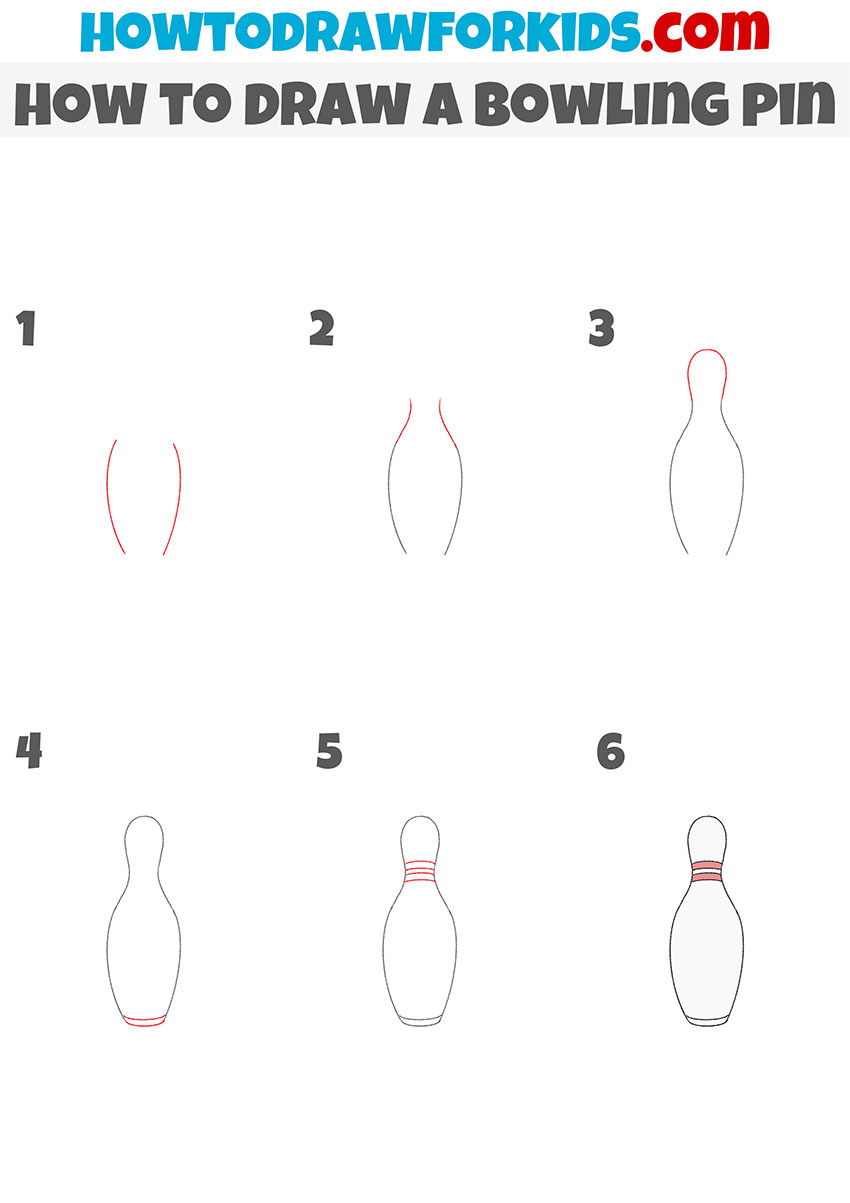 How to Draw a Bowling Pin Easy Drawing Tutorial For Kids