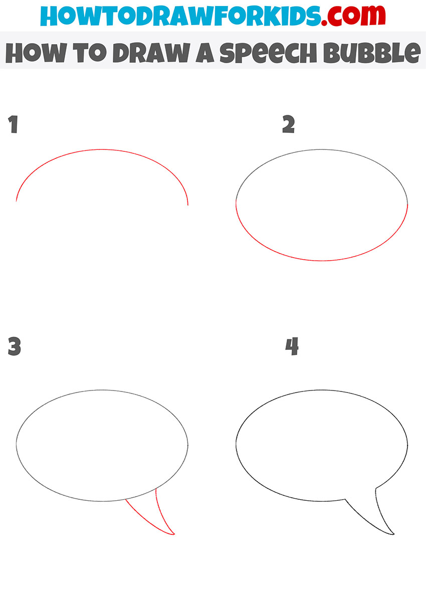 how to draw a speech bubble step by step