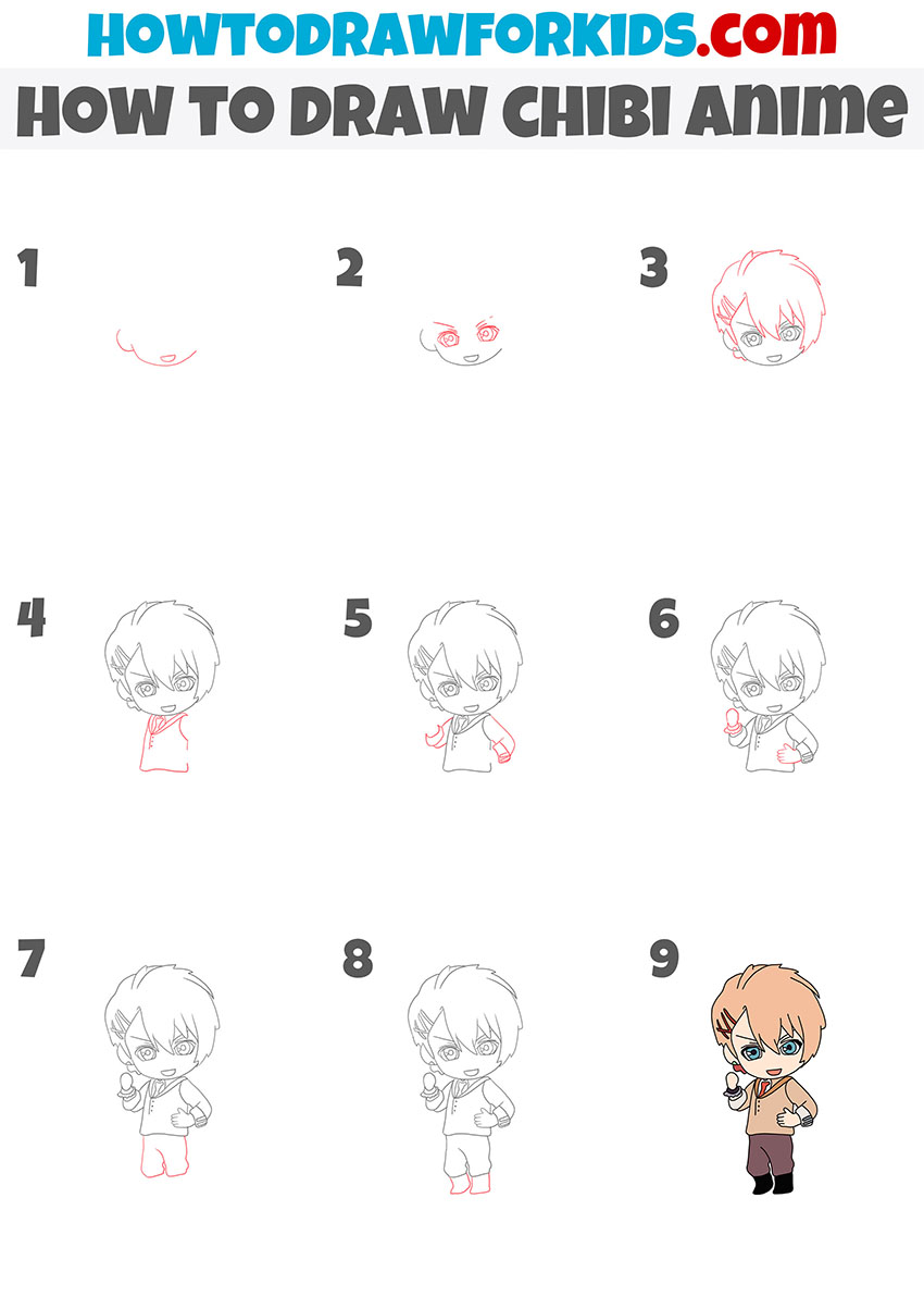 how to draw chibi anime step by step