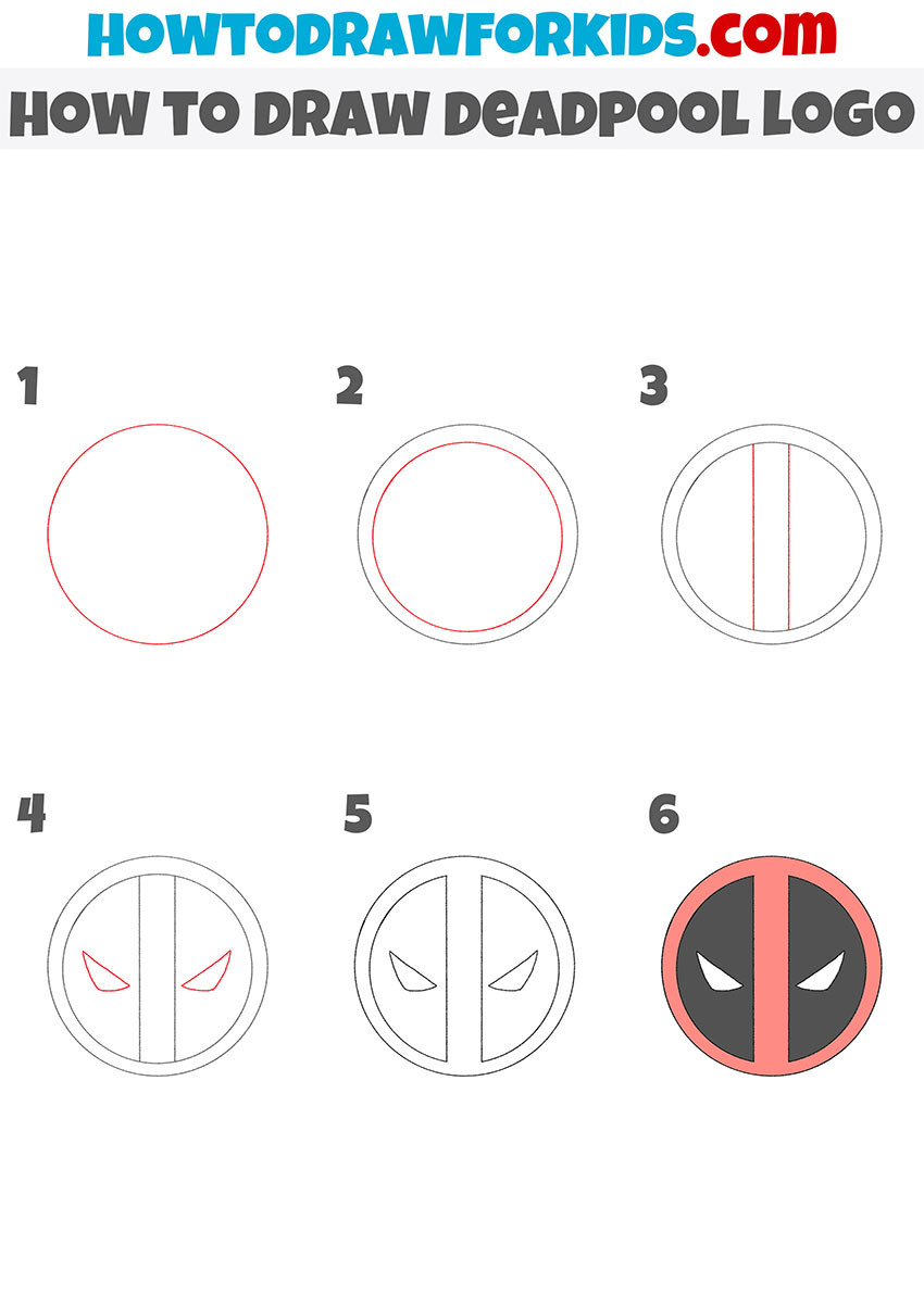 How to Draw Deadpool Logo - Easy Drawing Tutorial For Kids