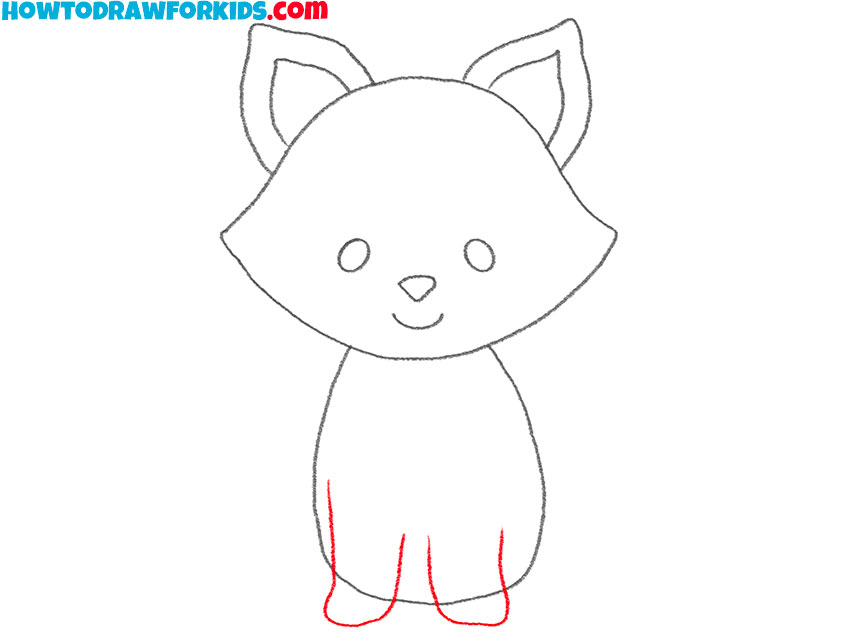 how to draw a baby fox cute