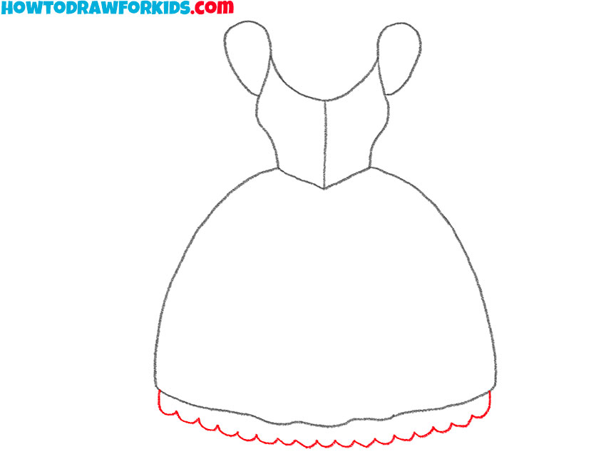 how to draw a princess dress for kids