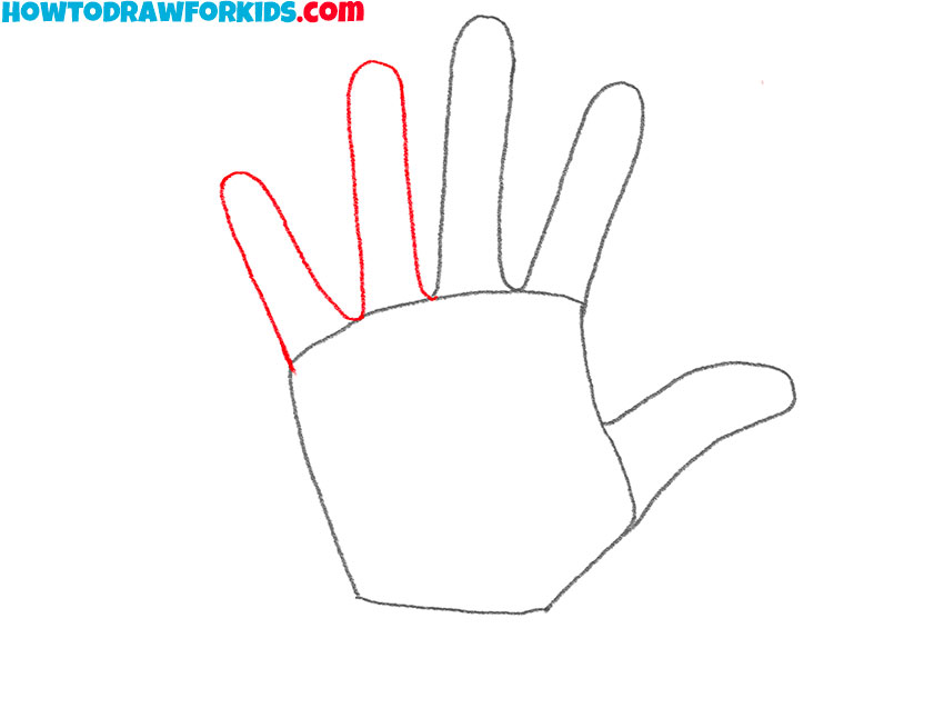 how to draw an open hand for beginners