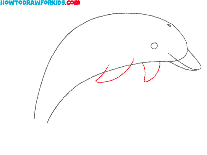 simple dolphin jumping out of the water drawing