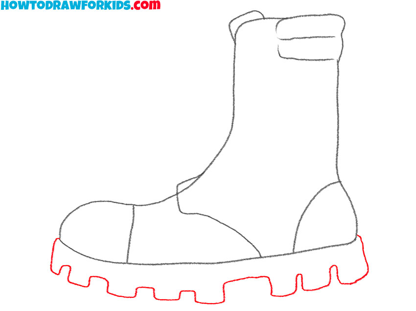 combat boots drawing lesson