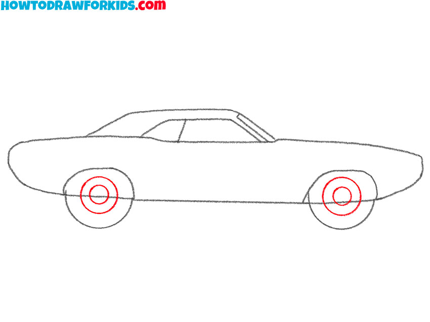 how to draw a dodge challenger for kindergarten