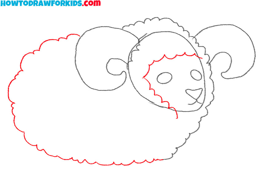 how to draw a ram for kids