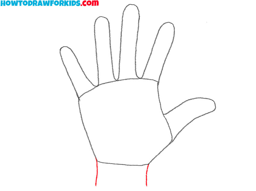 how to draw an open hand for kindergarten
