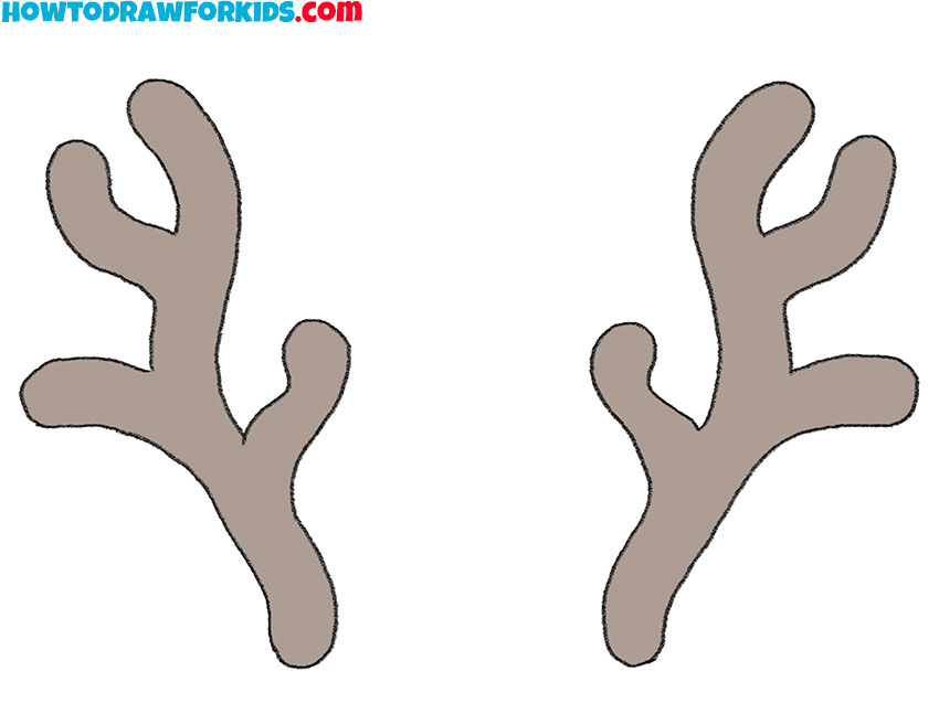 How to Draw Reindeer Antlers Easy Drawing Tutorial For Kids