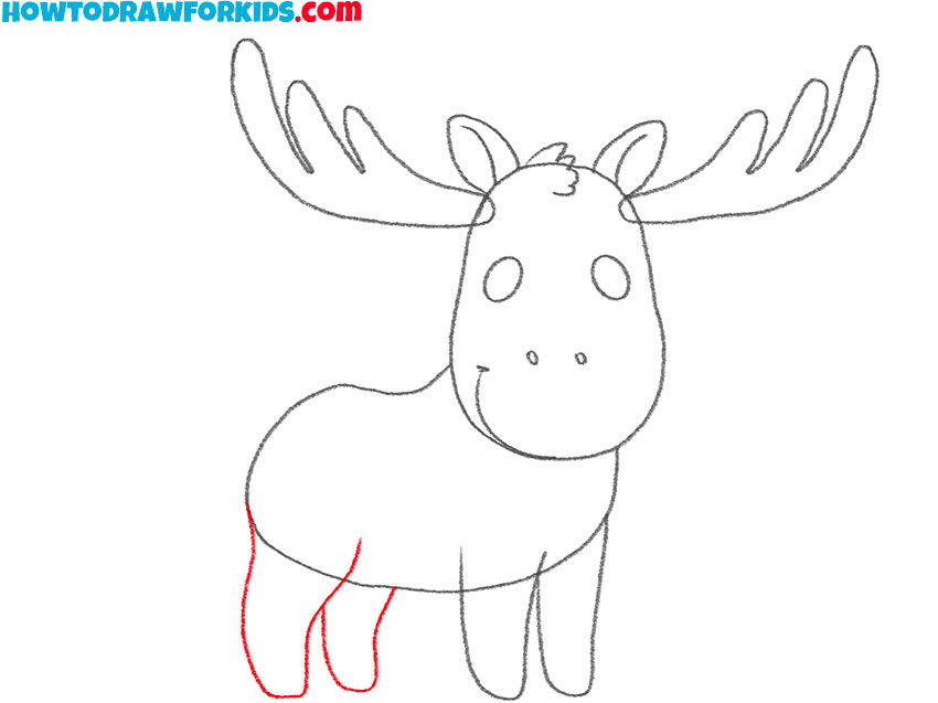 how to draw a cartoon moose for beginners