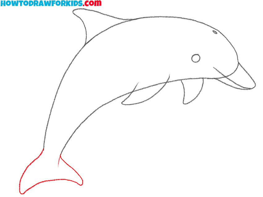 how to draw a dolphin jumping out of the water for beginners