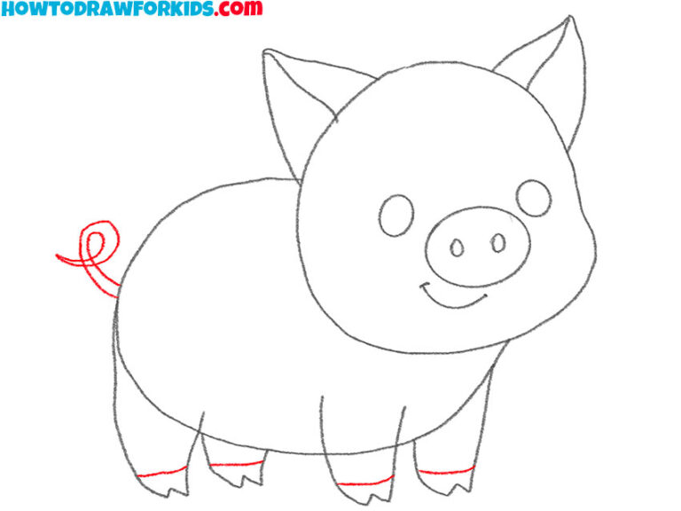 How to Draw a Baby Pig - Easy Drawing Tutorial For Kids