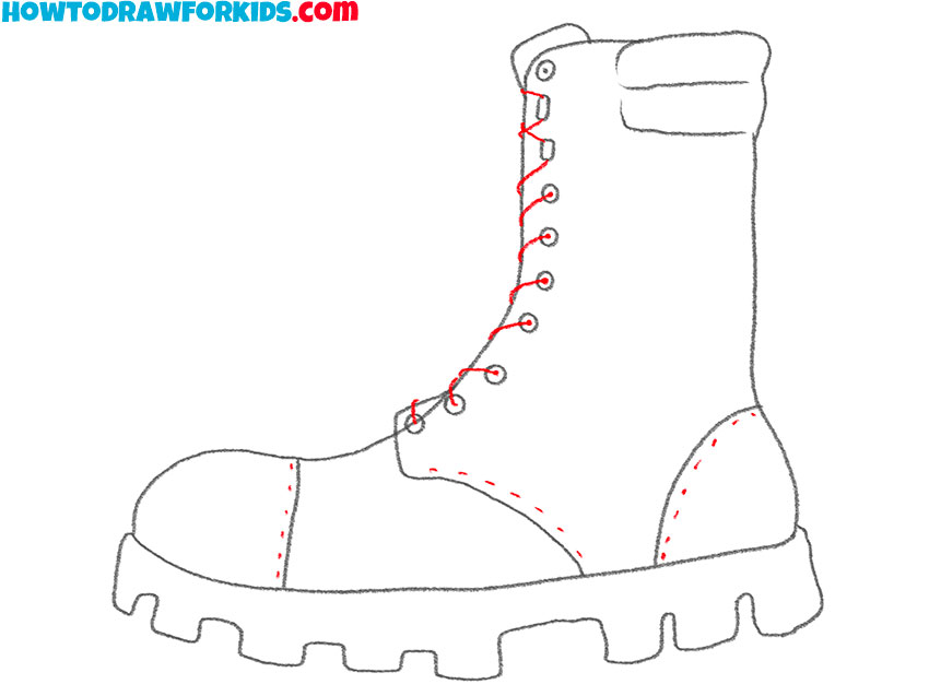 combat boots drawing guide