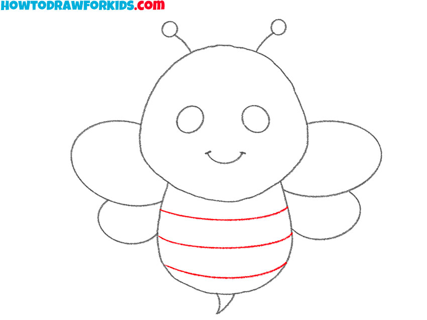 cute bee drawing guide