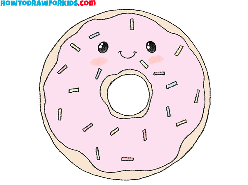 How to Draw a Cute Donut - Easy Drawing Tutorial For Kids