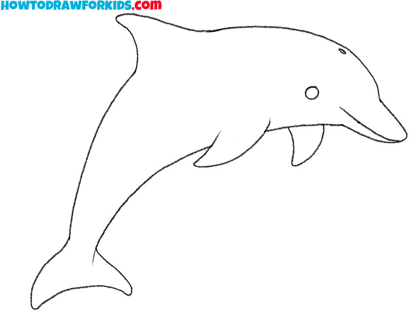 how to draw a dolphin jumping out of the water for kindergarten