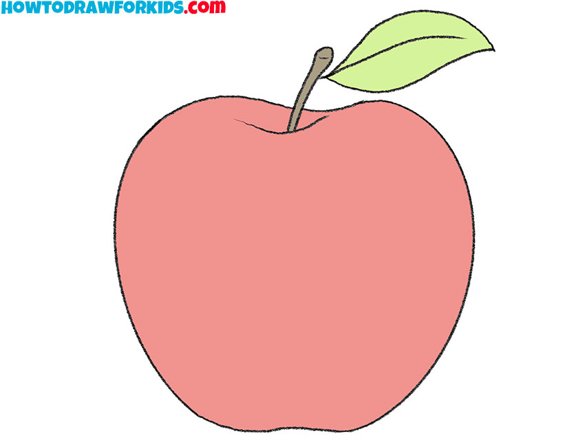 how to draw an apple cute