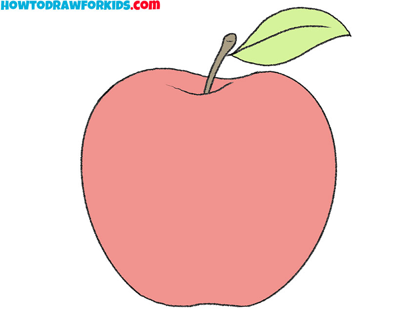 How to Draw an Apple Step by Step Drawing Tutorial For Kids