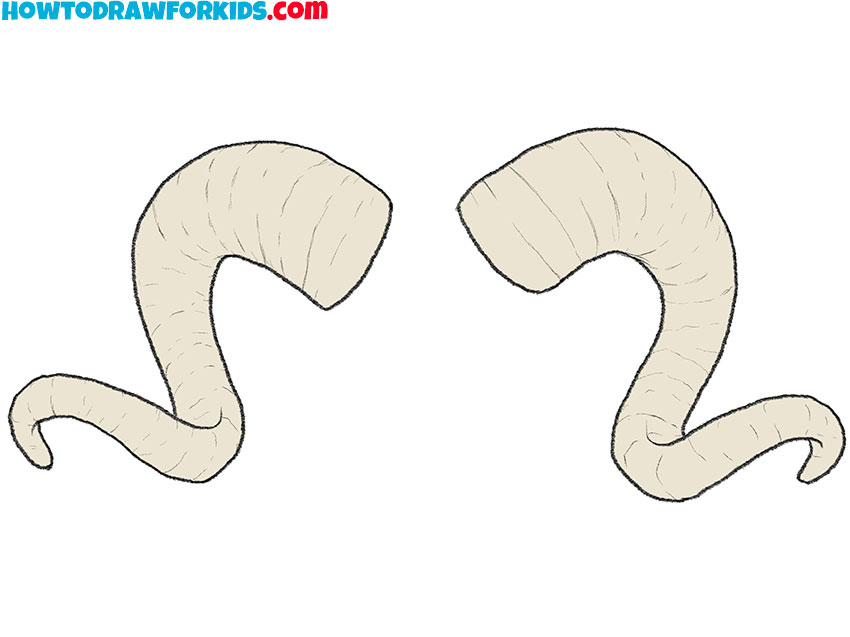  simple ram horns drawing