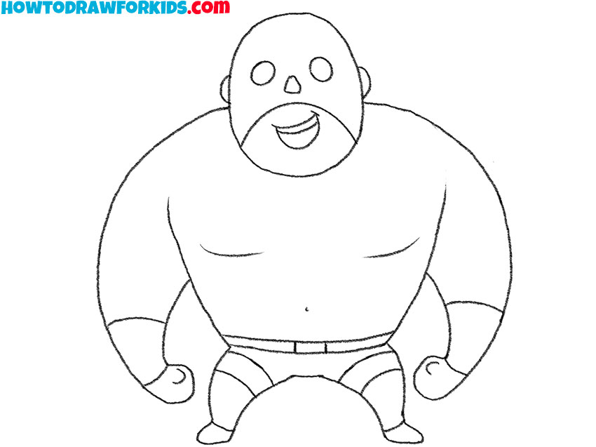cartoon wrestler drawing